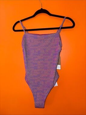 Imsy “Jane” Ribbed Purple-Pink One-Piece Swimsuit Size Small 2/4
